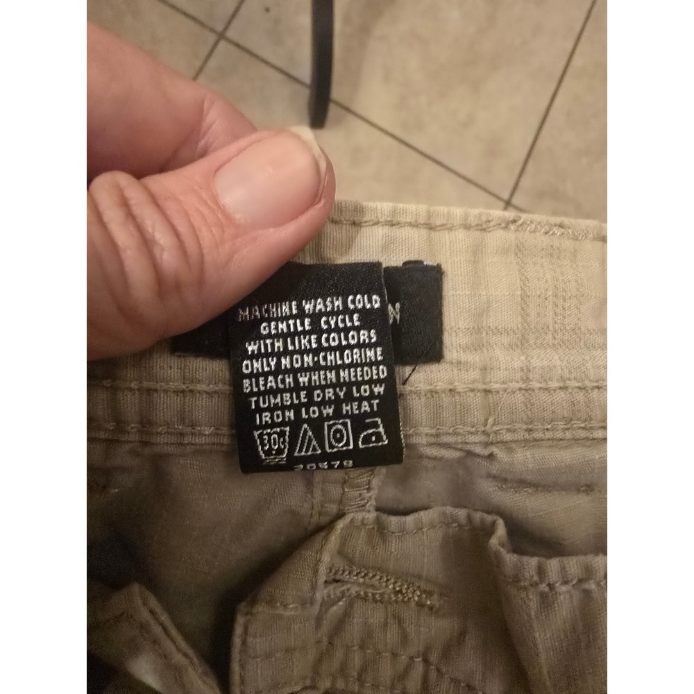 Van Heusen Mens Plaid Cargo Shorts Khaki Beige 100% Cotton Size 36 Multi Pocket - Picture 4 of 4